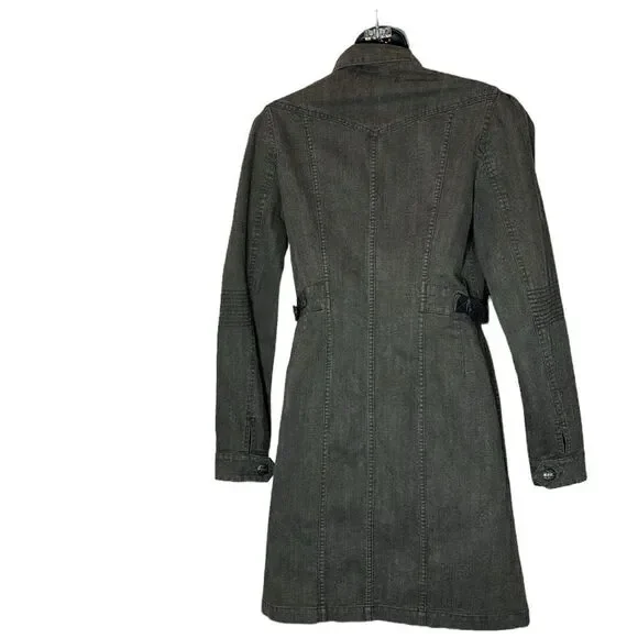 Peruvian connection Long line trench cargo military jacket brown size 2 - Picture 6 of 7